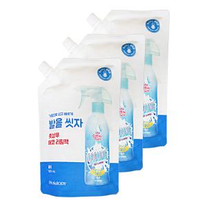 엘지 온더바디 코튼풋 발을 씻자 풋샴푸 쿨링 500ml 3개 발씻기 발냄새