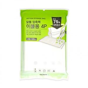 AndHouse 이불용 알뜰 진공압축팩 약 92X120cm 4매입 이불정리 계절옷정리 수납 공간 압축 진공팩 지퍼백