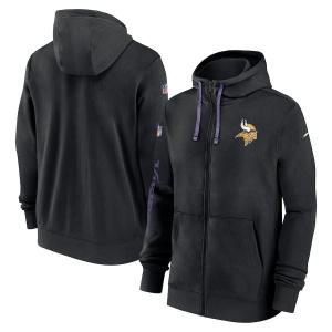 NFL팀 후드 맨투맨 집업 Minnesota Vikings 2024 Sideline Club Full Zip Hoodie Black