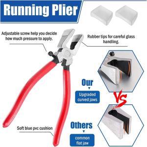 튼튼한 러닝 플라이어 및 연필 도구 포함 전문 유리 커터 키트, 스테인드 글라스 용품, 가죽 공예