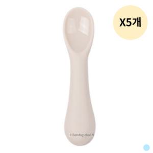 블루마마 조랭이 실리콘 이유식 유아 스푼 크림 X5개