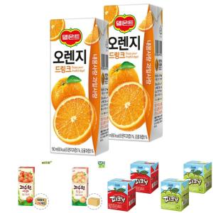 롯데 델몬트 오렌지 드링크 190ml 32팩/과일맛/주스/음료수/쥬스/간식/팩/휴대