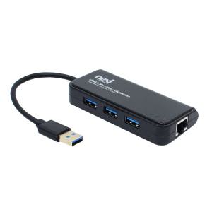 3포트 USB3.0  멀티허브 5Gbps 기가비트 랜카드  LAN카드 RJ45 랜포트 노트북 외장형 무전원