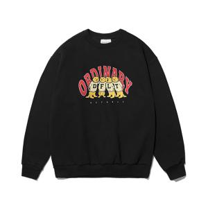 [기모] Four Otters Sweat Shirts Black