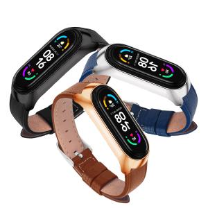 가죽 손목 발찌 Xiaomi Mi Band 7 스포츠 스트랩 시계 mi band 5/6 Bracelet Miband Strap