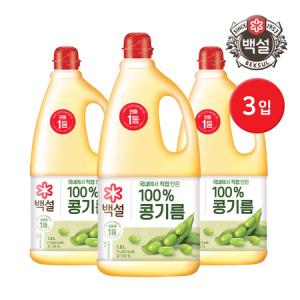 백설 식용유 콩기름 1.8L x 3개