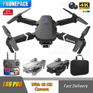 Phonepace E88 Pro WIFI FPV 드론 광각 HD 4K 1080P 카메라 높이 고정 RC 접이식 쿼드콥터 헬리콥터 장난감