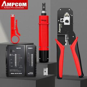 AMPCOM RJ45 크림퍼 랜 테스터 도구 세트 이더넷 케이블 스트리퍼 펀치 다운 도구 RJ 45 RJ11 커넥터 네트