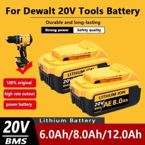 100% Dewalt 전동 공구용 리튬 배터리, 전동 공구 액세서리, DCB200 DCB184 교체, 18V, 20V