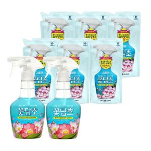 샤프란 꽃담초 섬유탈취제 연꽃 400ml x 2 + 리필 320ml x 6