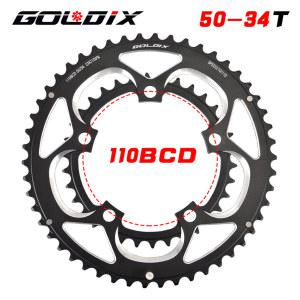 GOLDIX 110BCD 더블 체인링 50 34T 로드 바이크 크랭크셋/접이식 자전거 9S/10S/11Speed 초경량 체인휠