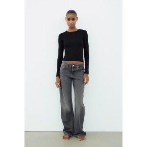 자라 ZARA JEANS TRF WIDE LEG 미드라이즈 - 컬러 : 콜 그레이