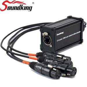 사운드킹 익스텐더 CXA-032  RJ45(랜커넥터)-XLR암 4채널 익스텐더 / SOUNDKING CAT5E이상 케이블 호환가능 /DMX512신호용,음향 멀티 4P케이블 대안용