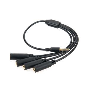 BF212 Coms 3.5mm 스테레오 4분배 케이블 젠더 30cm / AUX Stereo M/Fx4 / 이어폰 스피커 동시 출력