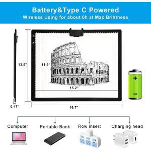 판타블렛 드로잉 그림 패드 Artcraft-트레이싱 A4/A3 라이트 무선 배터리 전원 박스, 아티스트용 충전식 보