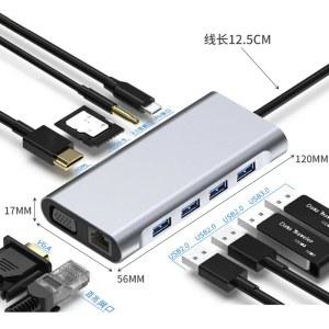 리더 포트 USB C타입 노트북 1 도킹 3 0 어댑터 노트북용 인 카드 11 다중 스테이션 VGA 허브 분배기