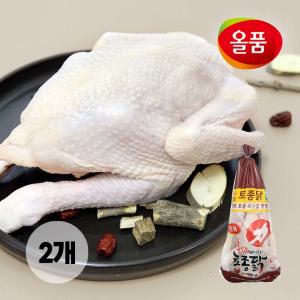 올품 홍삼먹여키운 토종닭 18호 (1.75kg) 2마리 국내산 + 부재료 2팩