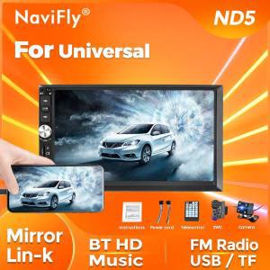 Navifly 범용 자동차 라디오 스테레오 GPS 헤드 유닛 멀티미디어 미러 링크 BT HD 7 인치 터치 스크린 ND5