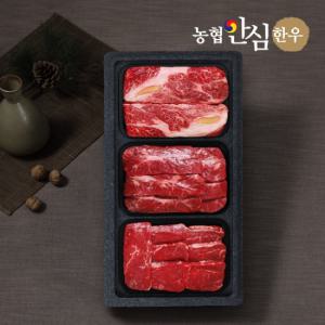 [농협안심한우] 1등급 감사로스세트 (꽃등심+채끝+안심)/팩당400g/총 1.2kg