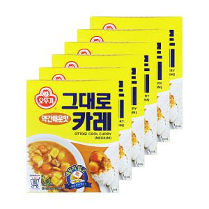 오뚜기 그대로 카레 약간매운맛 200g 6개 간편식 3분카레