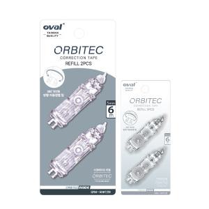 OVAL 오발 노크식 수정테이프 리필 2pcs (QRM-506T)