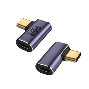 레알몰 USB4.0 Type-C 100W ㄱ자 꺽임 연장젠더(M/F)/RL016/C타입/8K UHD 60Hz/40Gbps 속도/20V 5A 최대 PD