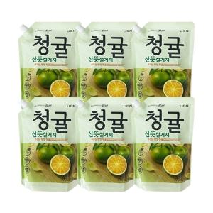 참그린 주방세제 청귤 산뜻 설거지 리필 1kg x6