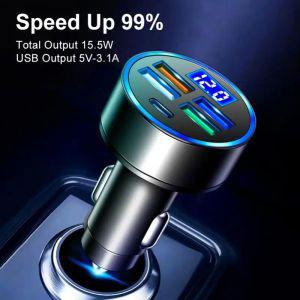 자동차USB 급속 멀티소켓 시가 라이터 충전기 2 포트 3/5 자동차 고속 잭 C타입 USB 어댑터 12V