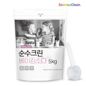 순수크린 베이킹소다 파우치 5kg+스푼1개 안전한 천연세제