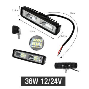 차량용 36W 서치라이트 12V 24V 겸용 LED 작업등 캠핑 해루질 건설 오프로드 오토바이 전동킥보드 장비 트