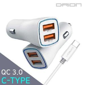 드리온 USB 2포트 퀵3.0 차량용 고속 충전기(C타입) DR-C4-QC36W-CP