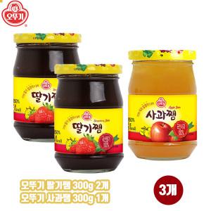 오뚜기 쨈 300g  3개 딸기쨈2+사과쨈1 무료배송/토스트/팬케이크