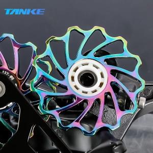 TANKE MTB 자전거 리어 드레일러 자키 휠 세라믹 베어링 도르래, AL7075 CNC 로드 바이크 가이드 롤러 아이