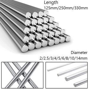 스테인레스 스틸 솔리드 라운드 로드 축 선형 샤프트 베어링 길이 125-500mm 2/2.5mm 3mm 4mm 5mm 6mm 8mm