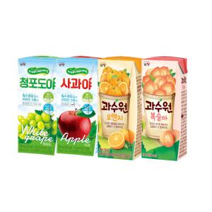 남양 팩주스 190ml 청포도야12팩+사과야12팩+과수원오렌지12팩+과수원복숭아12팩/무료배송