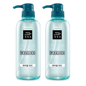 미쟝센 스타일케어 프로페셔널 헤어젤 하드 500ml x 2개 스트롱 홀드 강력셋팅 초강력 헤어고정젤