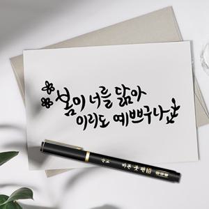 [오피스스쿨] 문교 바른 붓펜 (12입) 서예펜 캘리브러쉬 캘리그라피 펜 서예붓펜