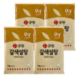 삼양사 큐원 갈색설탕 3kg 4개