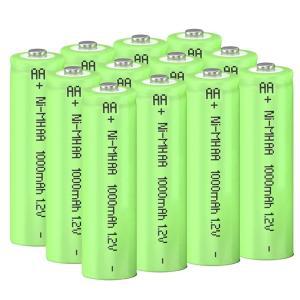 Lombaour AA 충전식 배터리 12개 팩, 1000mAh 대용량 사전 충전 1.2V Ni-MH AA 배터리