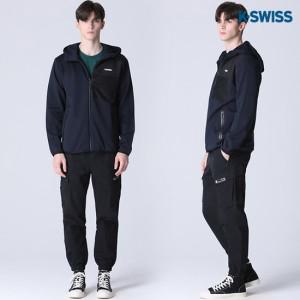 K-SWISS] 매쉬 포켓 스트링 기모 후드집업