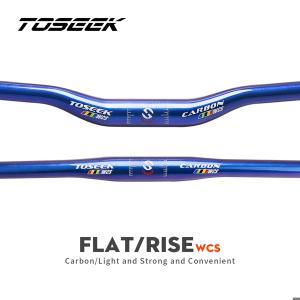 TOSEEK WCS Mtb 카본 핸들 바 자전거 핸들 바 31.8x580-760mm 눈부신 파란색보라색 바 산악 자전거 액세서