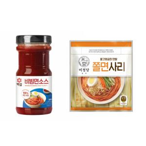 CJ 백설 비빔면소스 890g 1개 + 미정당 쫄면사리 800g 2개