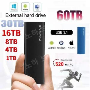 외장 하드 드라이브, 휴대용 SSD, 1TB 고속 솔리드 스테이트 드라이브, USB3.1,