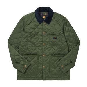 [하프클럽/바버]BARBOUR MQU1735 MQU GN73 바버x메종키츠네 폭스헤드 케닝 퀼팅 남성 자켓 타임메카