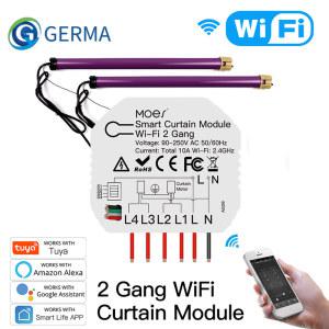 GERMA 투야 스마트 와이파이 더블 커튼 블라인드 스위치 모듈 롤러 셔터 전기 모터 라이프 구글 알렉사 홈