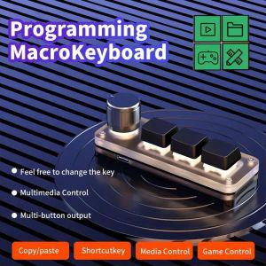 단축키보드 프로그래밍 디자인너 매크로 기계식 키보드 RGB 미니 게이밍 커스텀 노브 키패드 레드 스위치