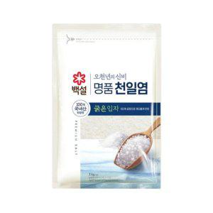 [제조일자 2023.08.01] 백설 명품 천일염 오천년의 신비 굵은입자 소금 3kg x1개