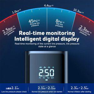 타이어 공기압 주입기 휴대용 자동차 자동 압축기 팽창기 바이크 오토바이 자전거 스마트 에어 펌프 6000mA
