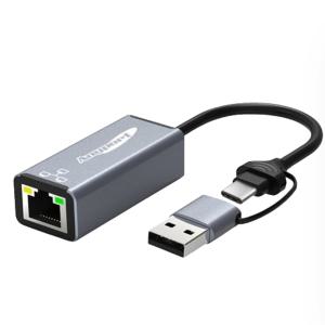 노트북 PC 랜포트 USB3.0 C타입 2in1 기가랜카드잭 유선랜젠더 어댑터