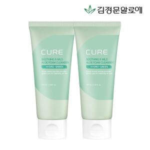 [김정문알로에] 큐어 수딩 앤 마일드 알로에 폼 클렌저 100ml 2개